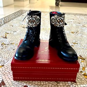 Black 391/2 Rene Caovilla crystals boots